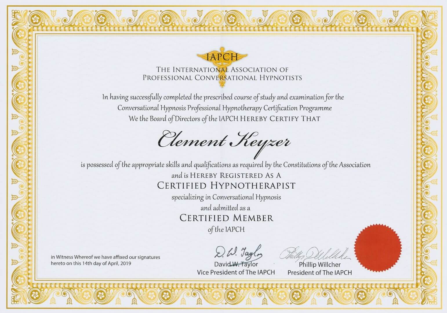 certificaat Clement 1080